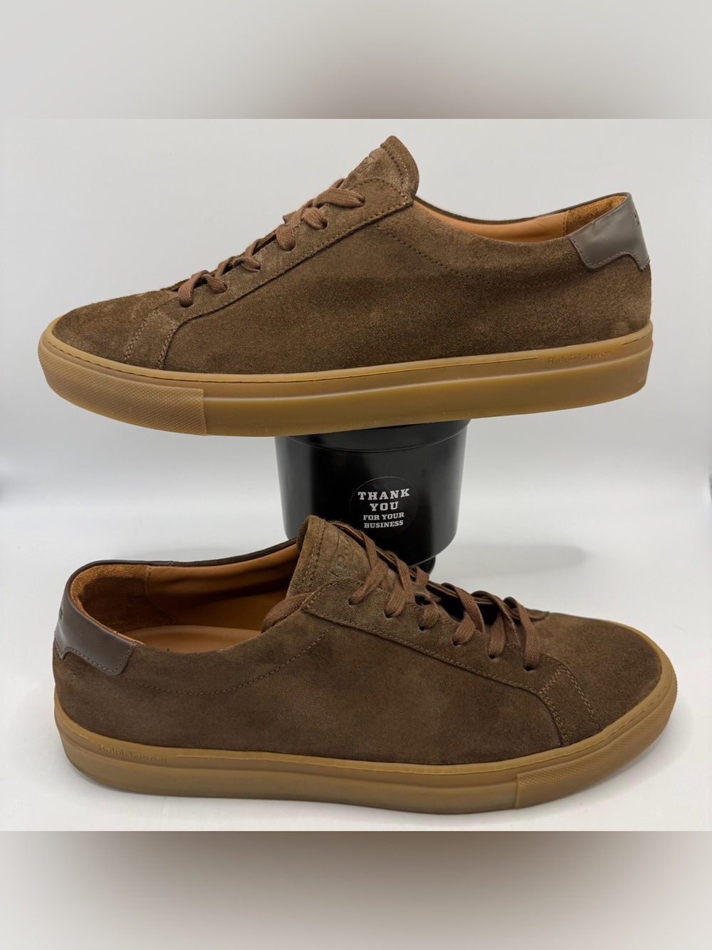 Polo Ralph Lauren Jermain Lux SK LT Brown Suede Sneakers Mens 12US